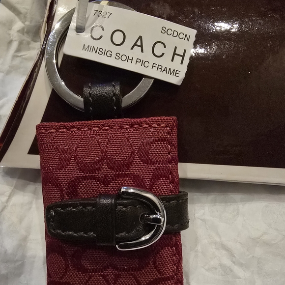 Coach Accessories - Coach Burgundy and Black Keychain